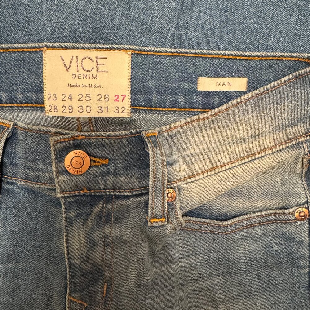 Vice Denim - Distressed Patchwork Skinny Jeans - image 3